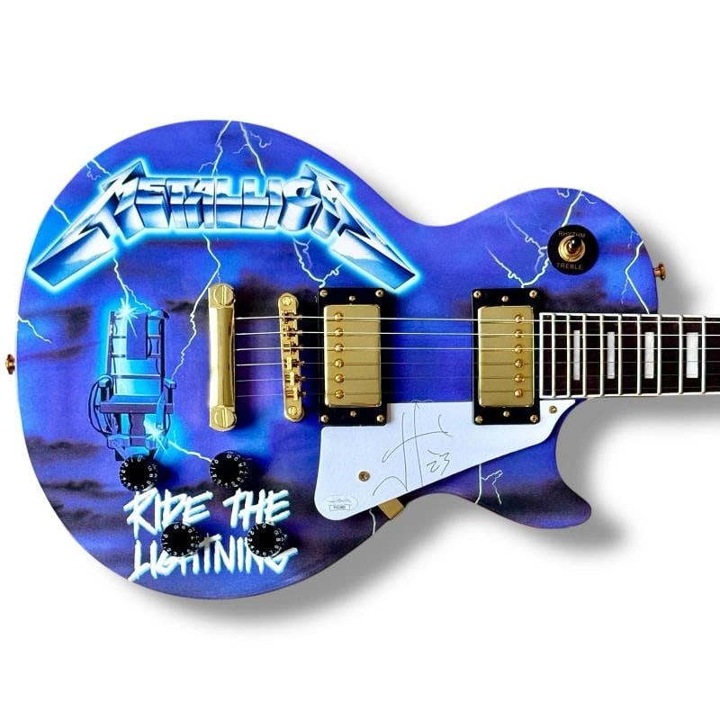 Metallica Signed Guitar SET OF 4 JSA James Hetfield Kirk Hammett Ulrich Trujillo - 2