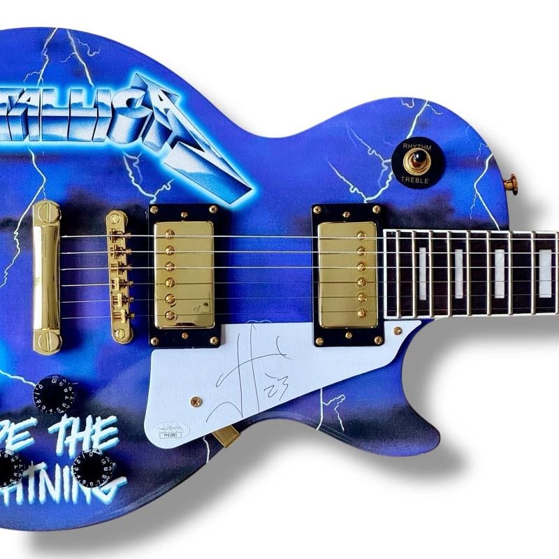 Metallica Signed Guitar SET OF 4 JSA James Hetfield Kirk Hammett Ulrich Trujillo - 3