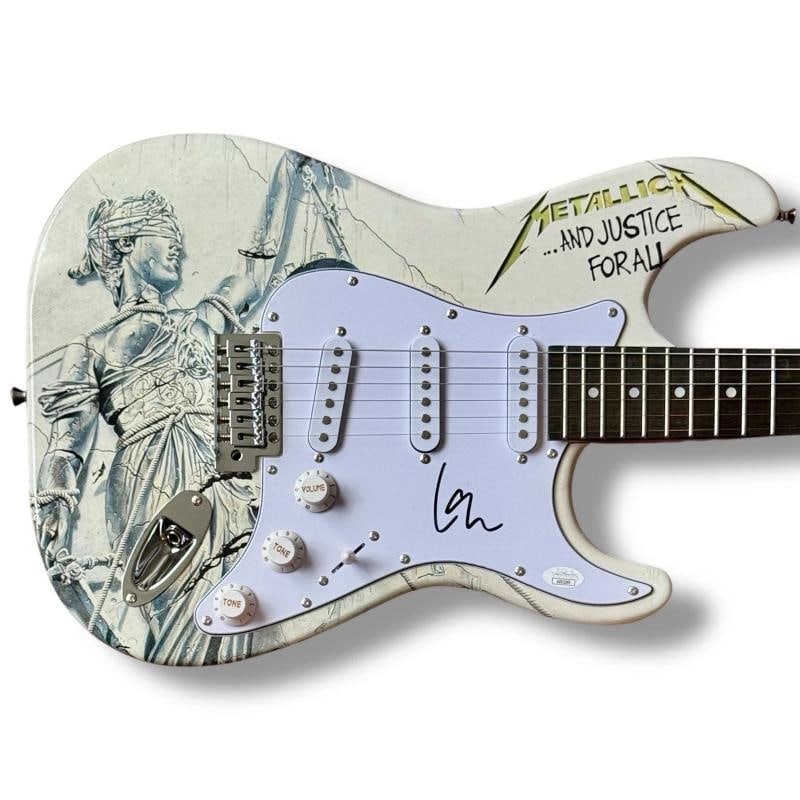 Metallica Signed Guitar SET OF 4 JSA James Hetfield Kirk Hammett Ulrich Trujillo - 8