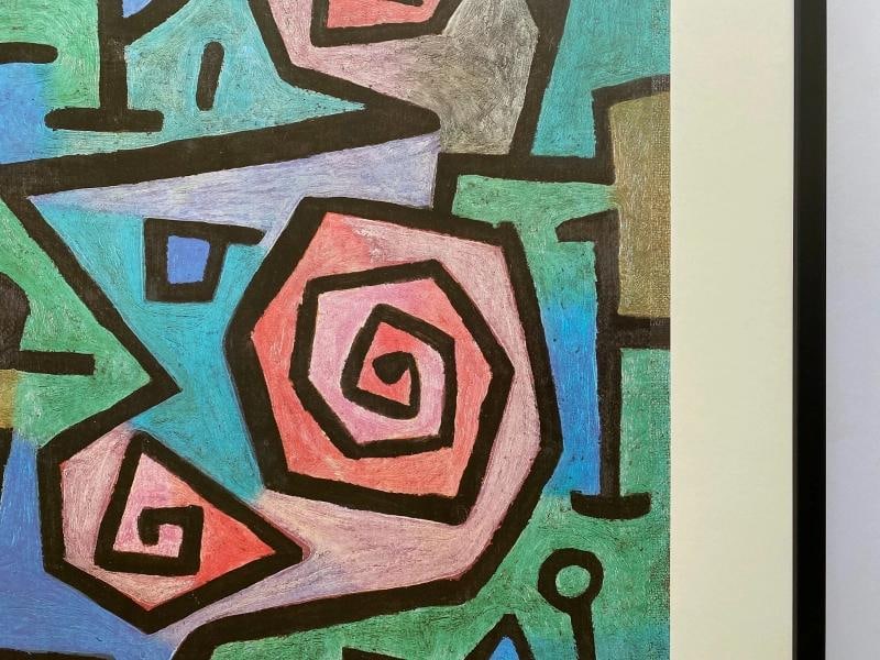 PAUL KLEE RARE 1986 LITHOGRAPH PRINT FRAMED POSTER " HEROISCHE ROSEN " 1938 - 13