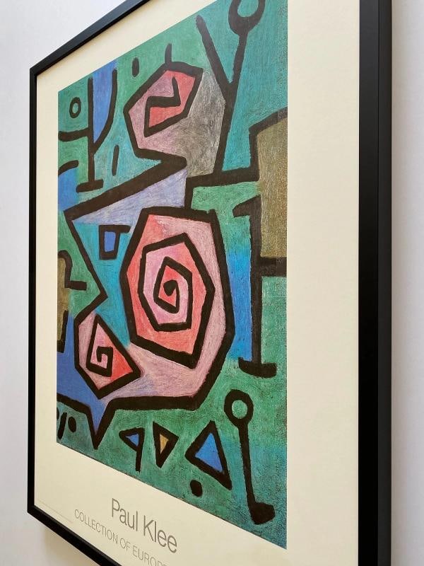 PAUL KLEE RARE 1986 LITHOGRAPH PRINT FRAMED POSTER " HEROISCHE ROSEN " 1938 - 14
