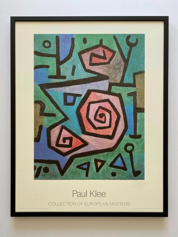 PAUL KLEE RARE 1986 LITHOGRAPH PRINT FRAMED POSTER " HEROISCHE ROSEN " 1938 - 15