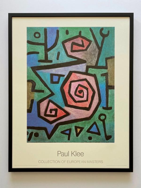 PAUL KLEE RARE 1986 LITHOGRAPH PRINT FRAMED POSTER " HEROISCHE ROSEN " 1938: THIS PAUL KLEE RARE VINTAGE 1986 FINE ART LITHOGRAPH PRINT CUSTOM FRAMED MODERNIST POSTER " HEROISCHE ROSEN " 1938, IS A VERY SPECIAL AND UNIQUE PIECE TO ADD TO YOUR COLLECTION. THE MODERNIST POSTER