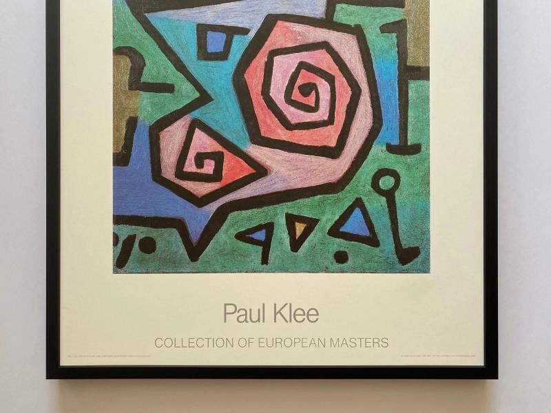 PAUL KLEE RARE 1986 LITHOGRAPH PRINT FRAMED POSTER " HEROISCHE ROSEN " 1938 - 3