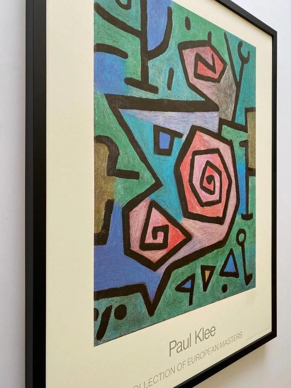 PAUL KLEE RARE 1986 LITHOGRAPH PRINT FRAMED POSTER " HEROISCHE ROSEN " 1938 - 8