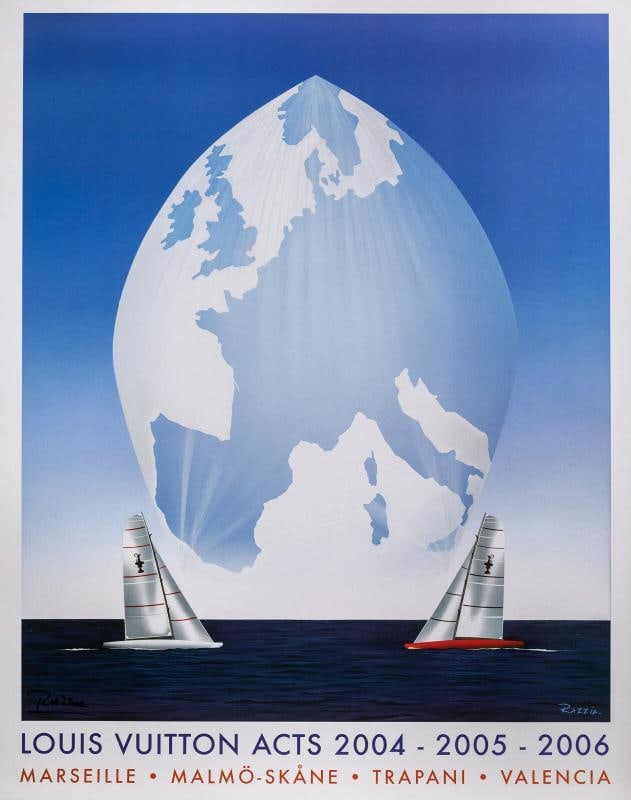 Original Poster, Razzia, Louis Vuitton ACTS, Spinaker, Boat, Sailing Ship, 2006: Artist: Razzia Title: Louis Vuitton Acts 2004 Ã¢â‚¬â€œ 2005 Ã¢â‚¬â€œ 2006