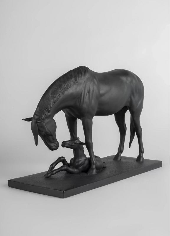 LLADRO MARE AND FOAL SCULPTURE #12560 BRAND NIB HORSES STONEWARE SAVE$ LARGE F/S - 4