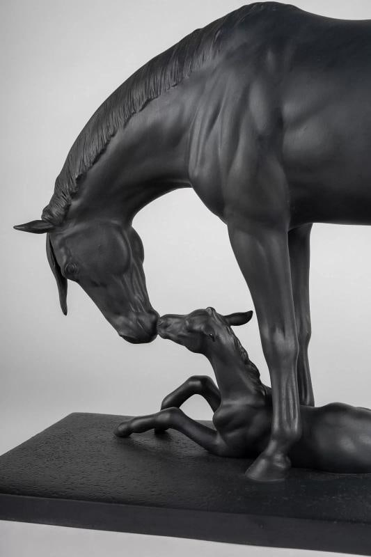 LLADRO MARE AND FOAL SCULPTURE #12560 BRAND NIB HORSES STONEWARE SAVE$ LARGE F/S - 7
