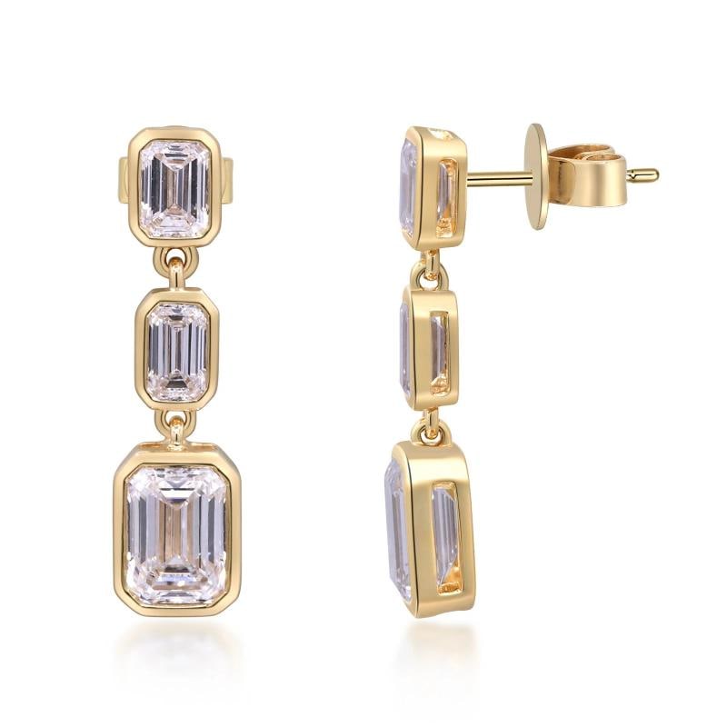 3.48 ctw Yellow Gold Lab-Grown Diamond Earrings - 2