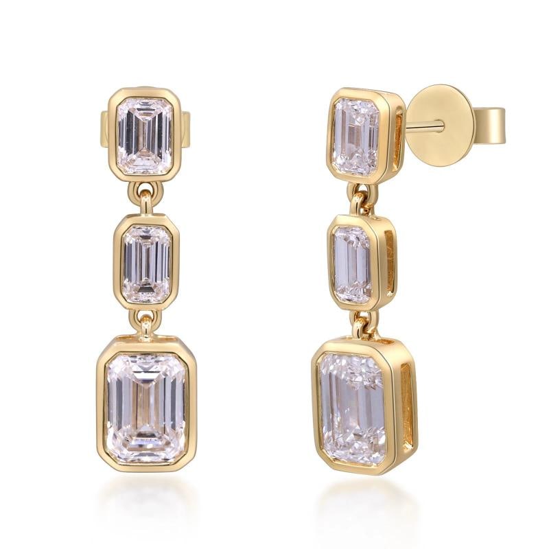 3.48 ctw Yellow Gold Lab-Grown Diamond Earrings - 3