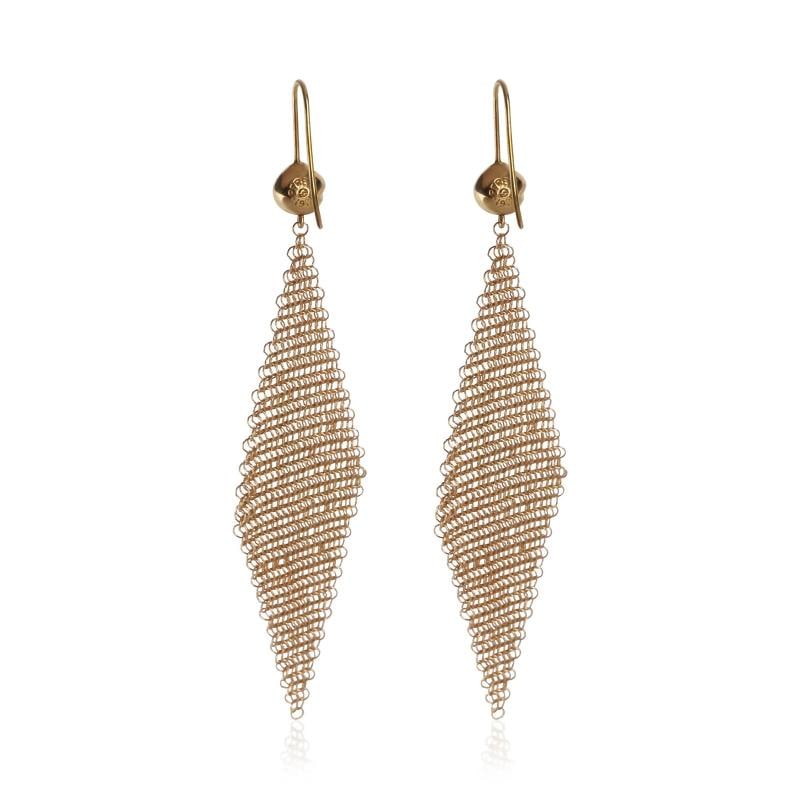 Tiffany & Co. Yellow Gold Elsa Peretti Mesh Earrings - 2