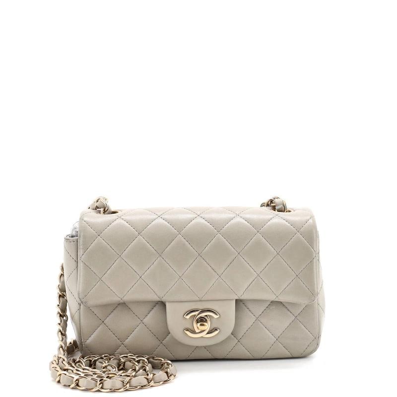 Chanel Classic Single Flap Bag Quilted Lambskin Mini: Accessories: Dust Bag Measurements: Handle Drop 12.5", Height 5", Width 7.5", Depth 2.5", Strap Drop 23". Condition: Pre-owned - Fair,Brand: Chanel,Exterior Material: Leather,Style: Cross Body Bags,Ex