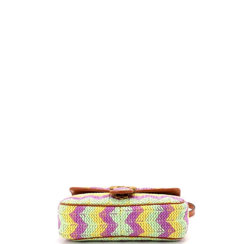 Gucci GG Marmont Flap Bag Woven Raffia Small - 4