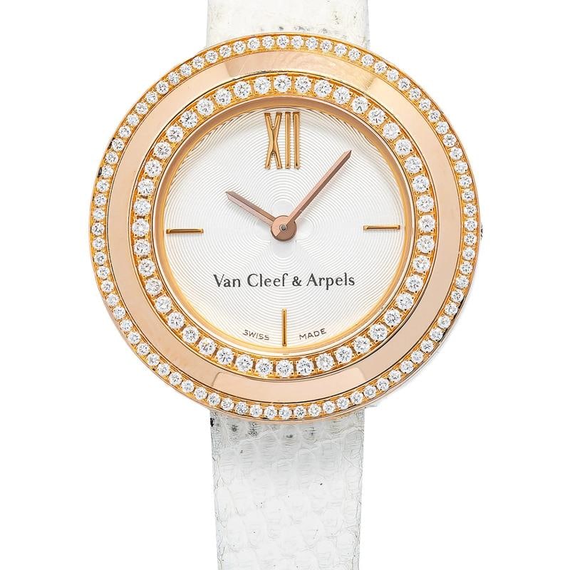 Van Cleef & Arpels Charms 2575164 Quartz Diamond RG White Dial Women's 25mm - 2