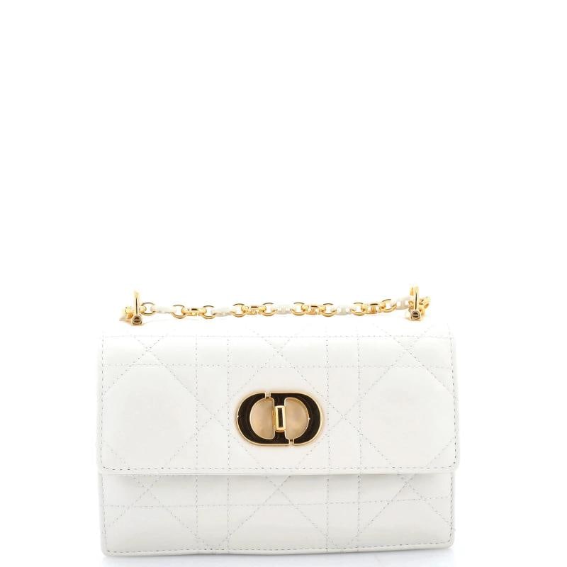 Christian Dior Miss Caro Flap Bag Cannage Quilt Calfskin Mini: Accessories: Authenticity Card, With Strap Measurements: Height 4.5", Width 7.5", Depth 2". Condition: Pre-owned - Excellent,Brand: Christian Dior,Exterior Material: Leather,Style: Cross Body Bags,Ext