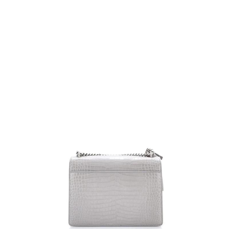 Saint Laurent Sunset Crossbody Bag Crocodile Embossed Leather Medium - 3