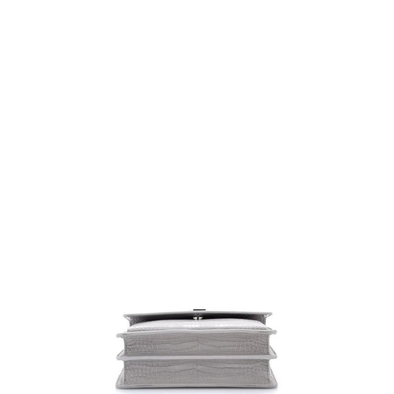 Saint Laurent Sunset Crossbody Bag Crocodile Embossed Leather Medium - 4