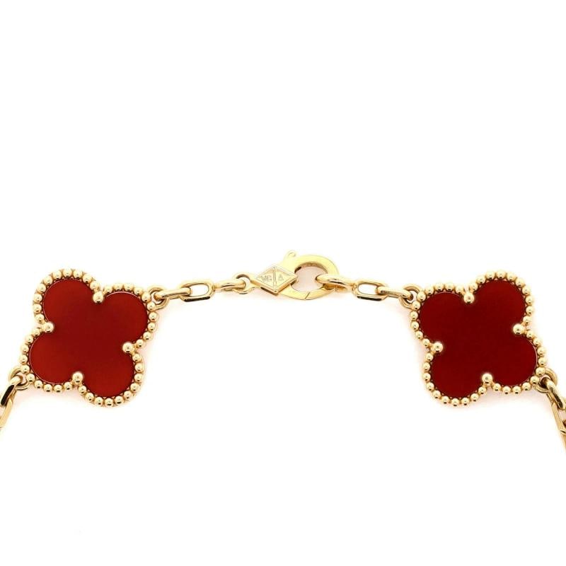Van Cleef & Arpels Vintage Alhambra 5 Motifs Bracelet 18K Yellow Gold - 4