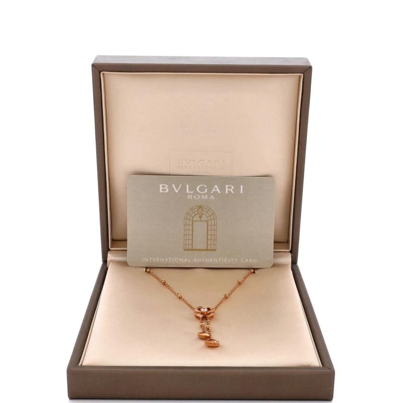 Bvlgari Fiorever Drop Pendant Necklace 18K Rose Gold and Diamonds - 2