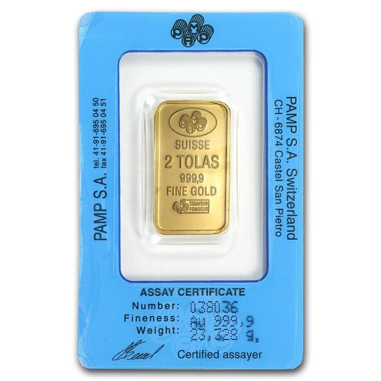 2 Tolas Gold Bar - PAMP Suisse Fortuna (In Assay) - 2