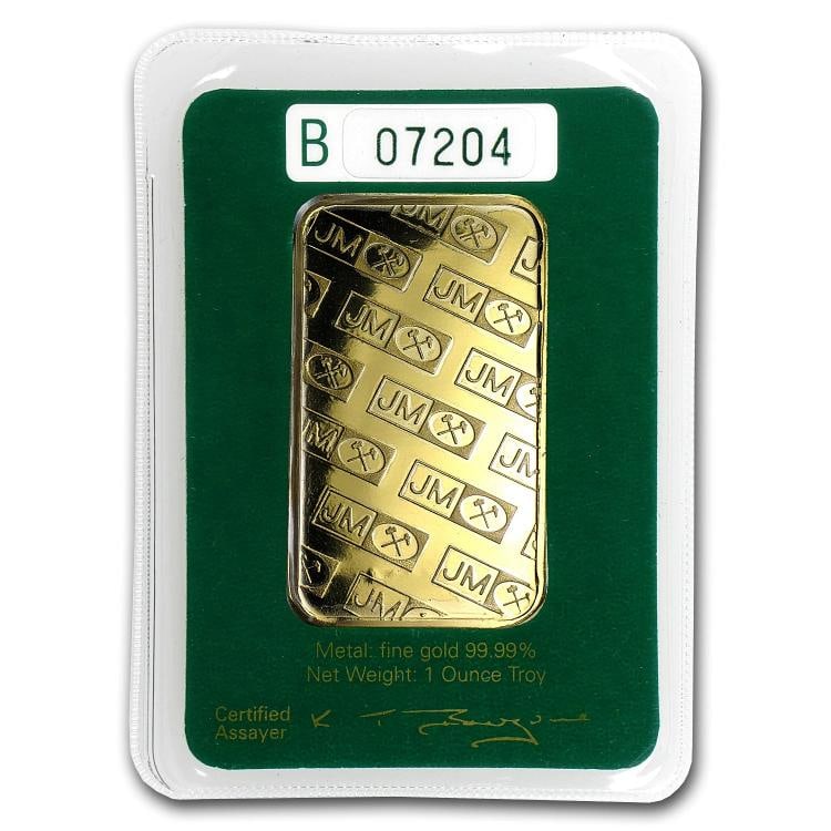 1 oz Gold Bar - Johnson Matthey (Random Vintage Design, In Assay) - 2