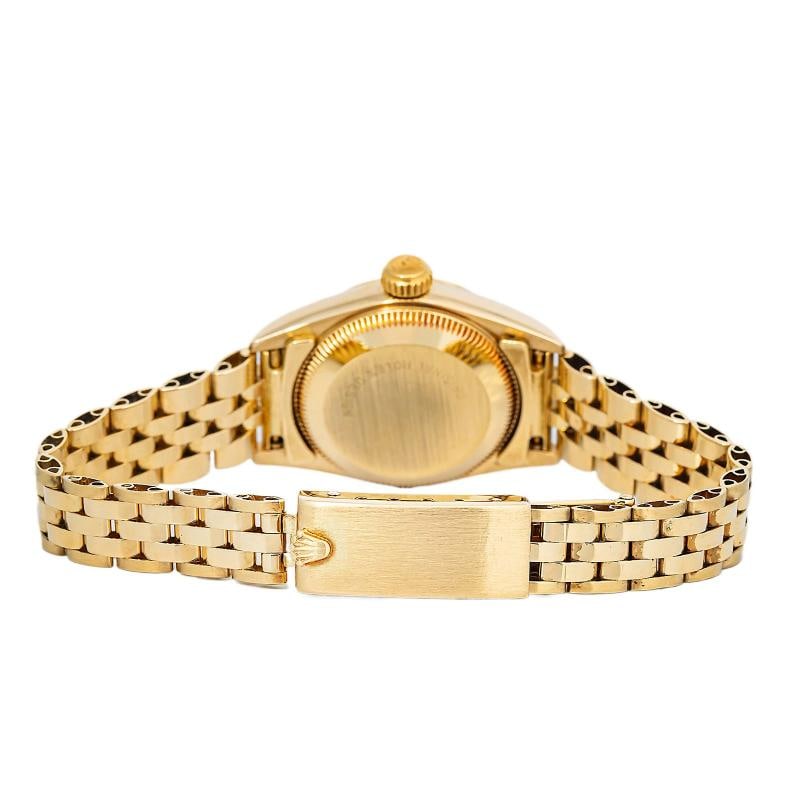 Rolex 67197 Oyster 14K Yellow Gold Black Dial Auto Lady's Watch 25mm - 5