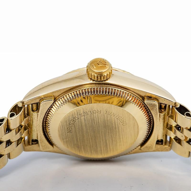 Rolex 67197 Oyster 14K Yellow Gold Black Dial Auto Lady's Watch 25mm - 6