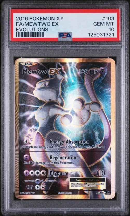 2016 POKEMON XY EVOLUTIONS #103 FULL ART/MEWTWO EX PSA 10: Condition: Graded - PSA 10: Professionally graded,Graded: Yes,Set: 2016 POKEMON XY EVOLUTIONS,Game: PokÃƒÂ©mon TCG,Character: FULL ART/MEWTWO EX,Card Name: FULL ART/MEWTWO