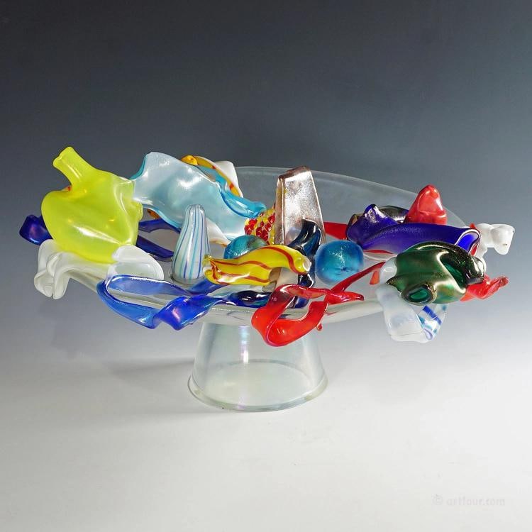 Sogni Infranti Bowl by Mario Bellini for Venini Murano 1992: height: 10.63 inches diameter: 20.87 inches. Condition: Used,Brand: ArtGlass,Material: Glass,Type: Art Glass,Handmade: Yes,Vintage: Yes,Country of Origin: Italy