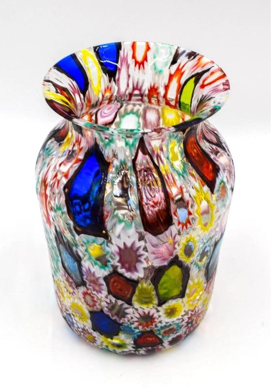 Fratelli Toso Millifiore Murano Art Glass Vase, Circa 1950 - 2