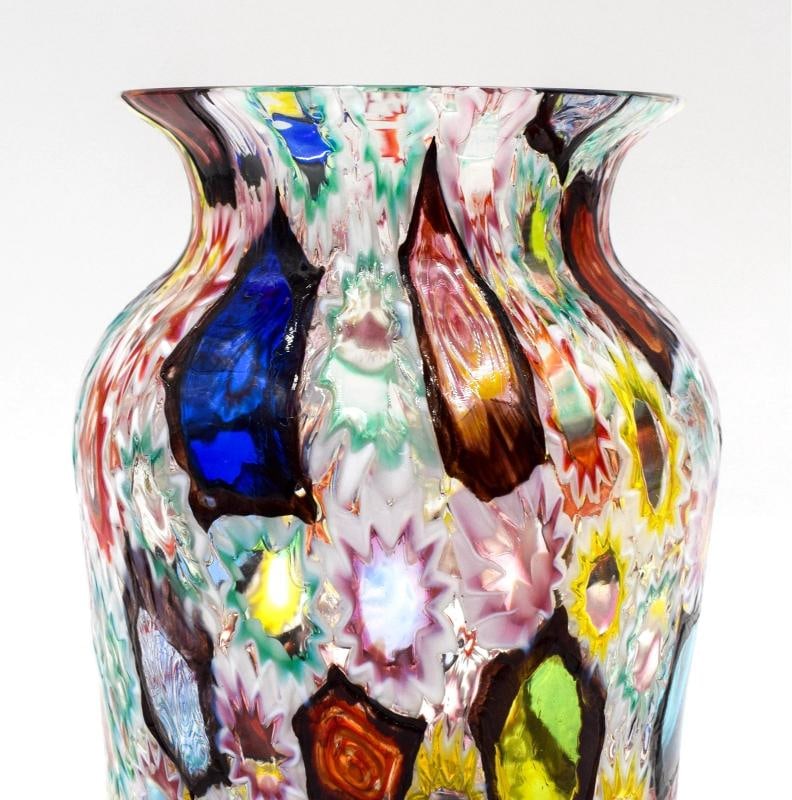 Fratelli Toso Millifiore Murano Art Glass Vase, Circa 1950 - 3