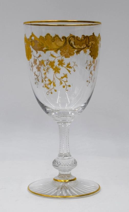 6 St. Louis Gold Gilded "Massenet" Water Goblets Circa 1920 - 4