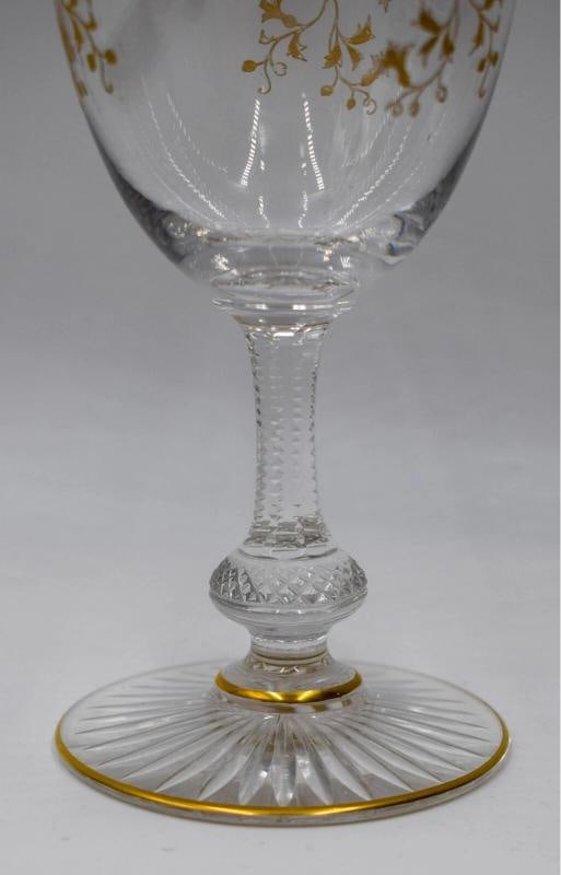 6 St. Louis Gold Gilded "Massenet" Water Goblets Circa 1920 - 6