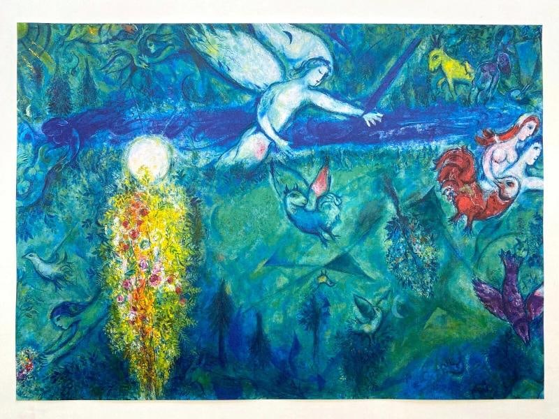MARC CHAGALL LITHO PRINT FRENCH MUSEUM POSTER 1958~ (27 1/2" W X 19 5/8" H) - 10