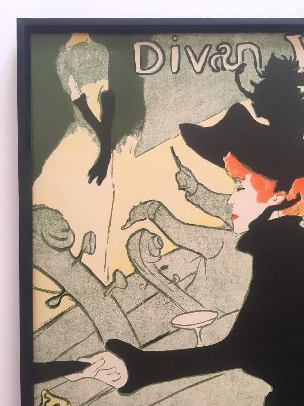 TOULOUSE LAUTREC RARE EARLY 20TH C FRAMED FRENCH LITHOGRAPH PRINT DIVAN JAPONAIS - 4