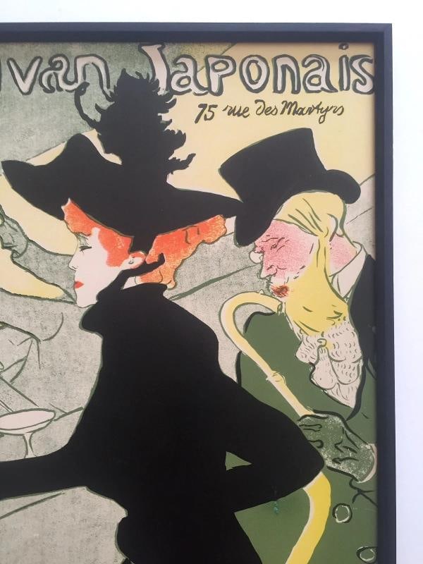 TOULOUSE LAUTREC RARE EARLY 20TH C FRAMED FRENCH LITHOGRAPH PRINT DIVAN JAPONAIS - 5