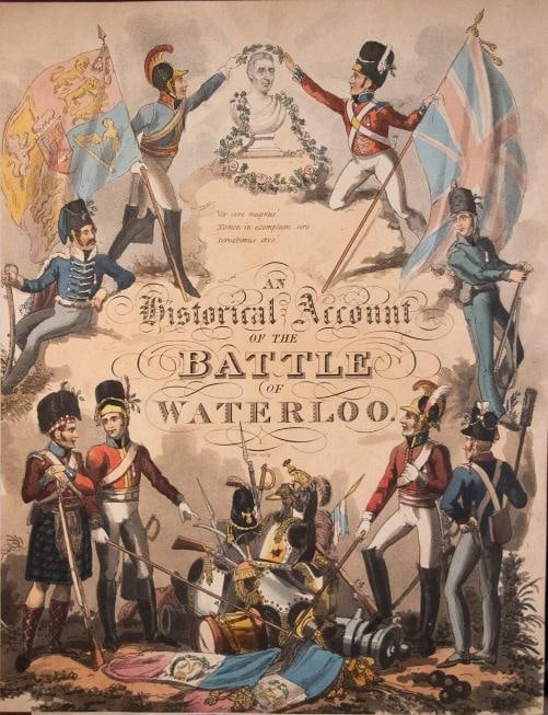 1817 The Battle of Waterloo Bound by Riviere Color Plates First Edition 12" Tall - 10