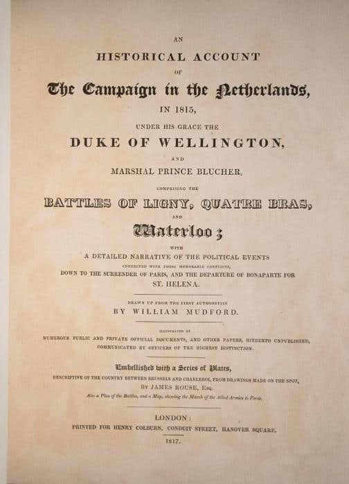 1817 The Battle of Waterloo Bound by Riviere Color Plates First Edition 12" Tall - 11