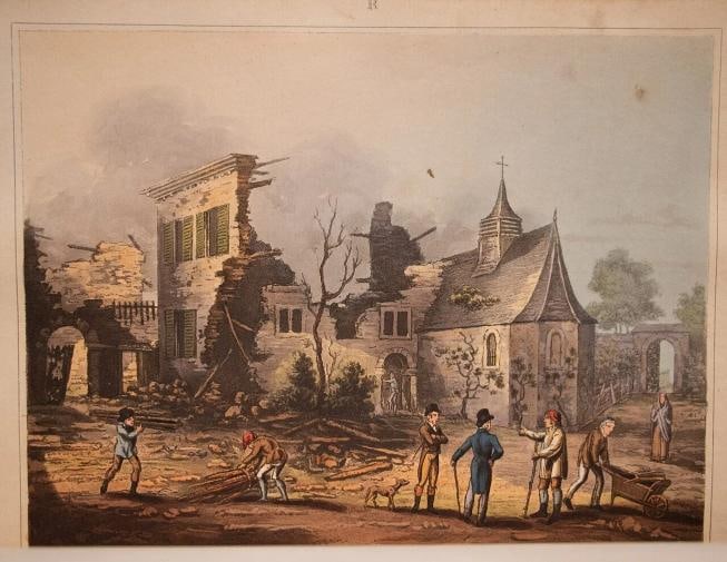 1817 The Battle of Waterloo Bound by Riviere Color Plates First Edition 12" Tall - 17