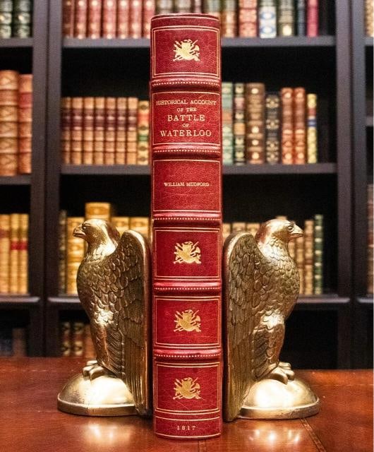 1817 The Battle of Waterloo Bound by Riviere Color Plates First Edition 12" Tall - 2