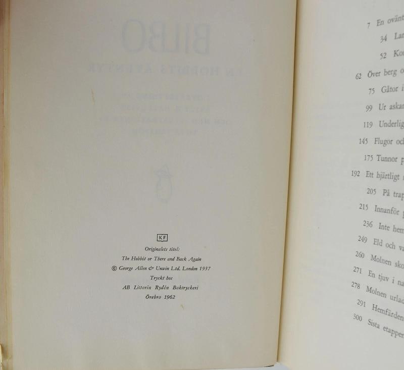 BILBO The Hobbit ~ J.R.R. TOLKIEN ~ First Tove Jansson Illustrated Edition 1962 - 5