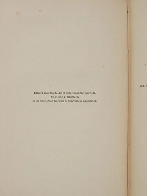 Progress and Poverty ~ by HENRY GEORGE ~ First Edition ~ 1st Printing 1880 - 5