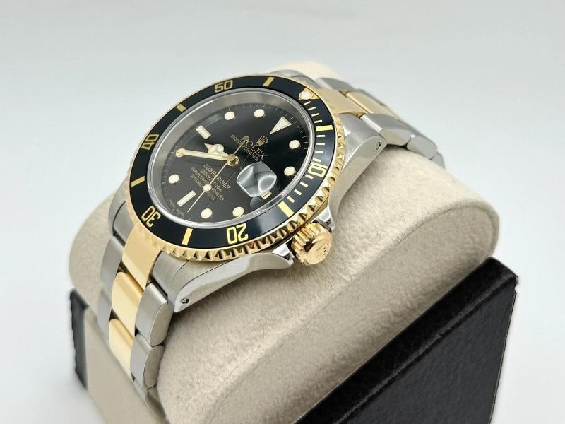 2003 Rolex Submariner 16613 Black 40mm 18k Yellow Gold Stainless Steel Box Paper - 6