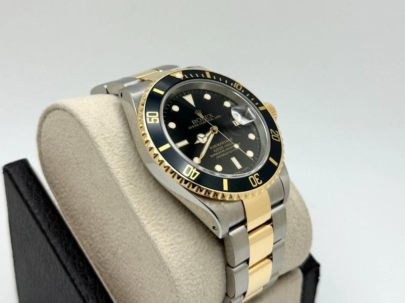 2003 Rolex Submariner 16613 Black 40mm 18k Yellow Gold Stainless Steel Box Paper - 9