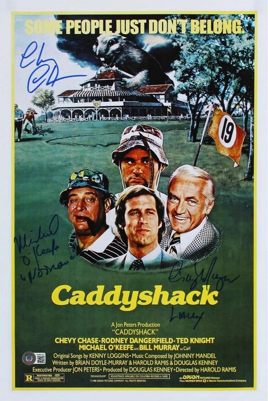 Caddyshack (3) Chase, Morgan & O'Keefe Signed 12x18 Movie Poster BAS Witnessed 1: Object Type: Poster,Industry: Movies,Original/Reproduction: Original,Autograph Authentication: BAS Witnessed,PRODUCT_COA: BAS Witnessed,PRODUCT_SIGNED_BY_NAME: Chevy Chase, Cindy Morgan, Michael