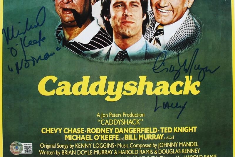 Caddyshack (3) Chase, Morgan & O'Keefe Signed 12x18 Movie Poster BAS Witnessed 1 - 2