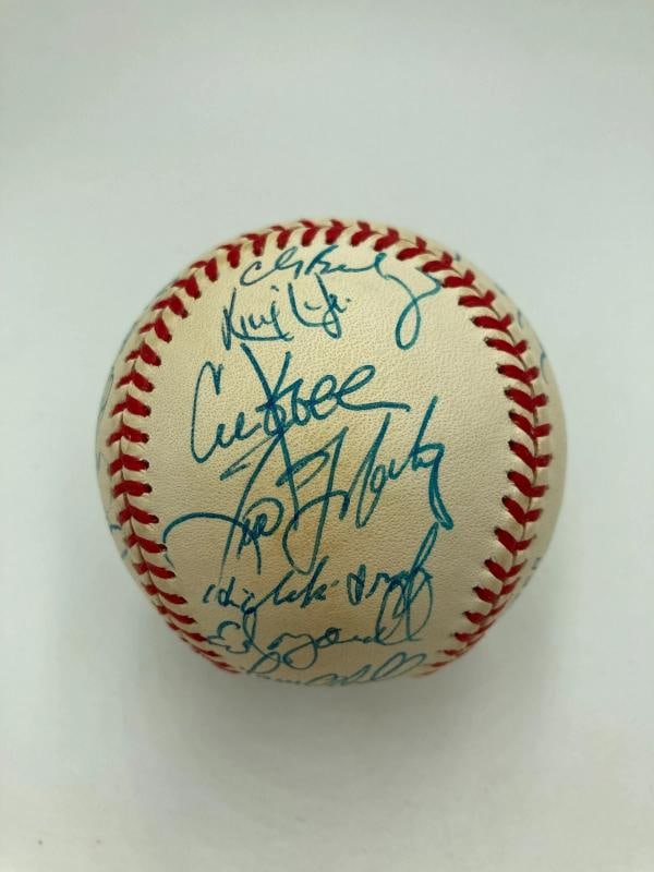 1999 NY Yankees World Series Champs Team Signed Baseball Derek Jeter JSA COA - 11