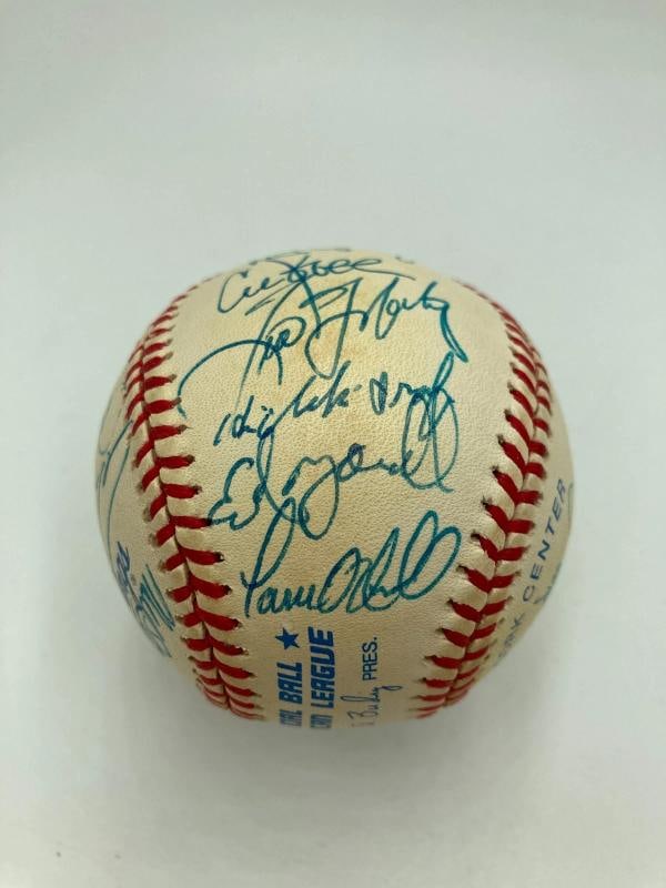 1999 NY Yankees World Series Champs Team Signed Baseball Derek Jeter JSA COA - 12