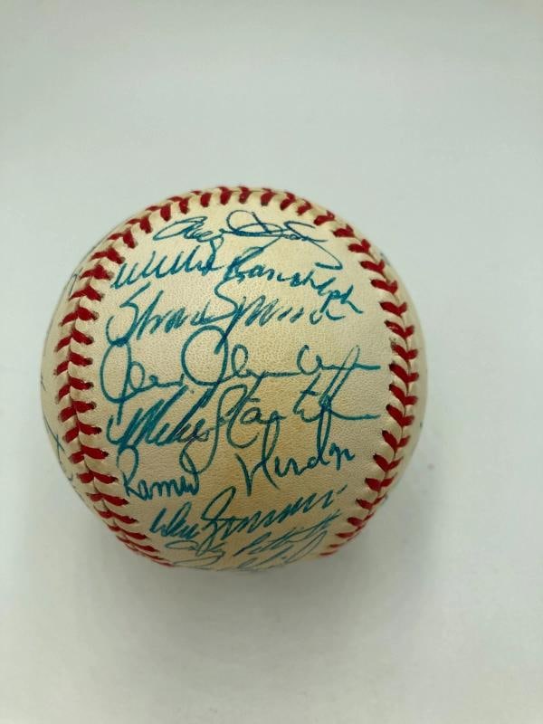 1999 NY Yankees World Series Champs Team Signed Baseball Derek Jeter JSA COA - 6