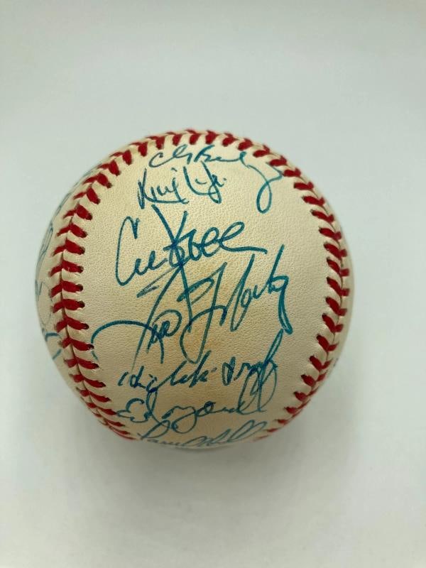 1999 NY Yankees World Series Champs Team Signed Baseball Derek Jeter JSA COA - 8